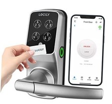 Secure Plus, RFID Card Smart Lock, Keyless Entry Door Lock, PIN Satin Nickel