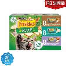 Purina Friskies Indoor Wet Cat Food Variety Pack, 5.5 Oz Cans 24 Pack 