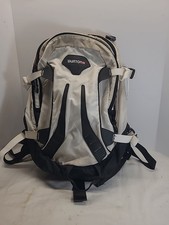 Burton Back Pack Men's Large White Black Adjustable Strap Zip Pockets Hikingused