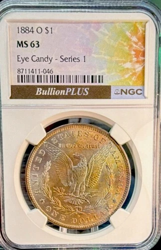 1884-O Morgan Dollar (NGC MS-63) Eye Candy Series 1, Toner, Bullion Plus