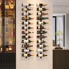 X-cosrack 24 Bottles Wall Mounted Wine Rack, Detachable Wall Hanging Bottle H...