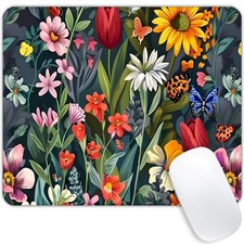 Butterflies and Flowers Mouse pad Customized Mousepad Non-Slip Rubber Base Mo...