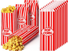1000 Pcs 2Oz Popcorn Bags Bulk Red Retro Stripes Disposable Popcorn Bags for Mov