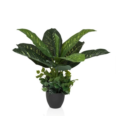 Künstliche Dieffenbachia 80 cm hoch Kunstpflanze Deko Schweigrohr Leopard-Lilie