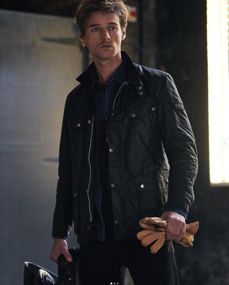 Sage ~ Barbour Tourer DUKE Waxed Motorcycle Jacket MSRP$485