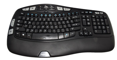 Logitech K350 Wireless Wave Keyboard - No USB Dongle - Letter Worn Off the Keys