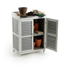 Image of Potting bench Garden cupboard Potting table with storage Pine
