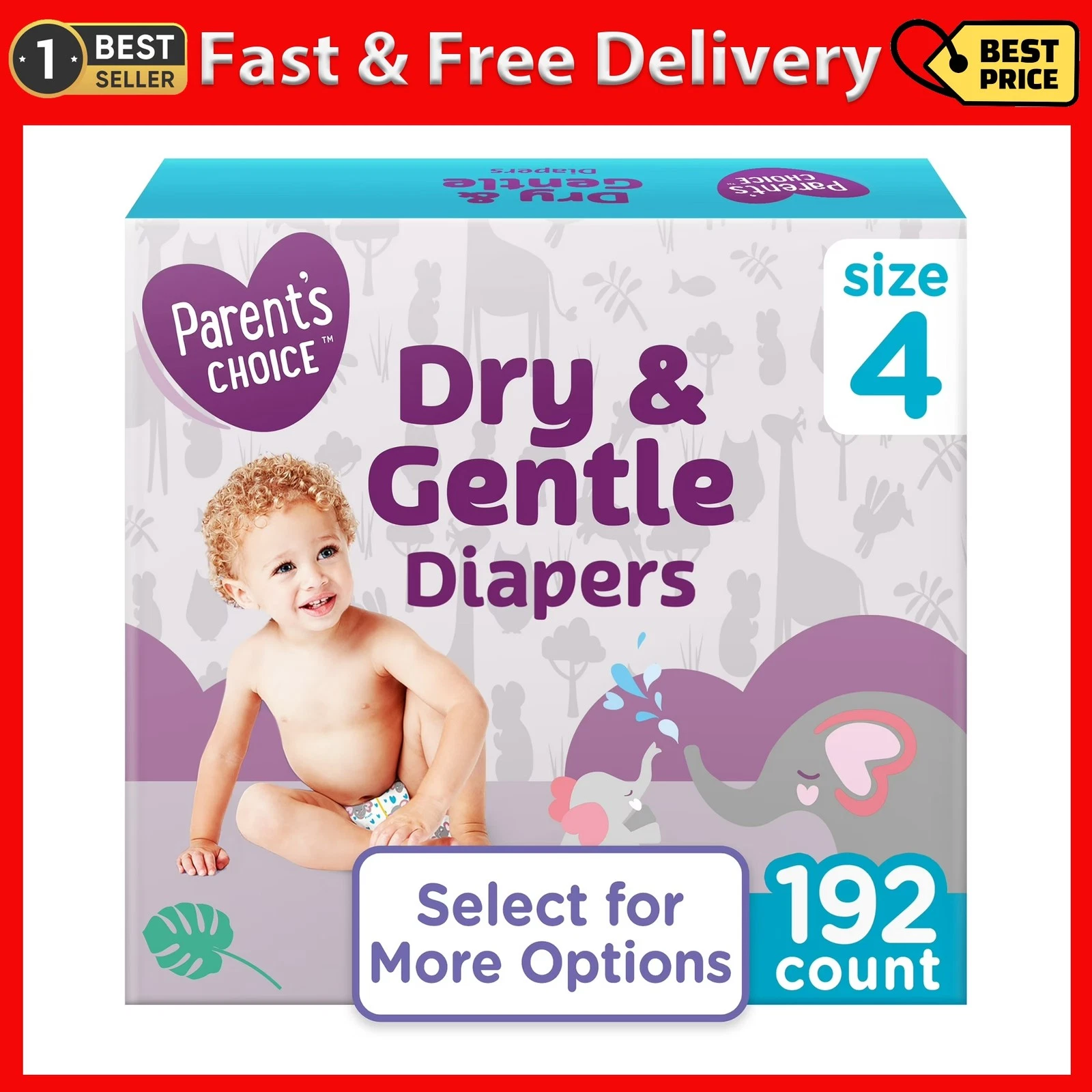 Parent'S Choice Dry & Gentle Diapers Size 4, 192 Count (Select for More Options)
Opens in a new wind