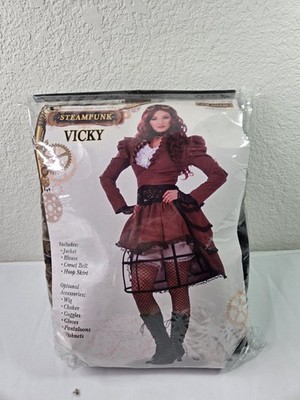 SteamPunk Cosplay Victorian Vicky Women's Costume Up to Size 14/16 