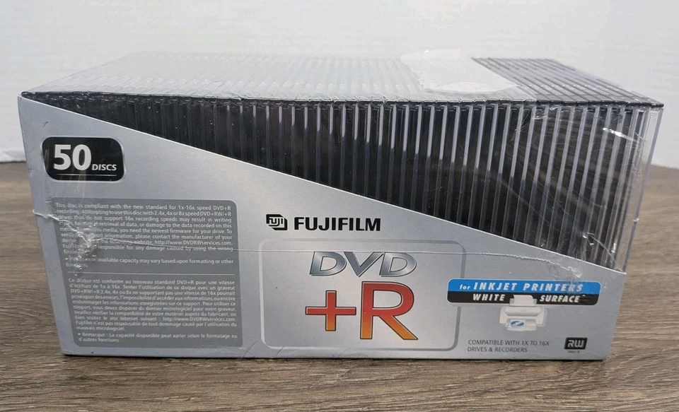 FujiFilm DVD +R RW 120 Min 4.7 GB 16x 50 Disc Pack with Cases For Inkjet Printer - Image 4 of 4
