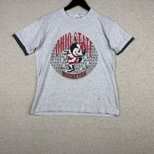 Vintage Ohio State Buckeyes Brutus Ringer T-Shirt Heather Gray Mens XL