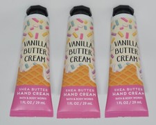3 NEW BATH BODY WORKS VANILLA BUTTERCREAM HAND CREAM LOTION SHEA BUTTER TRAVEL