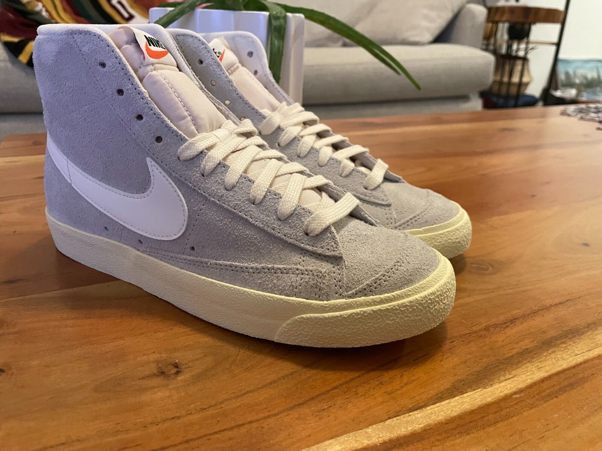 nike blazer mid suede vintage grey womens trainers