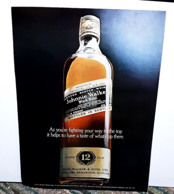 1979 Johnnie Walker Black Label Whiskey Original Print Ad vintage