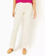 NWT Women s Lilly Pulitzer Declynn Polished High Rise Straight Leg Pants Cr me 8