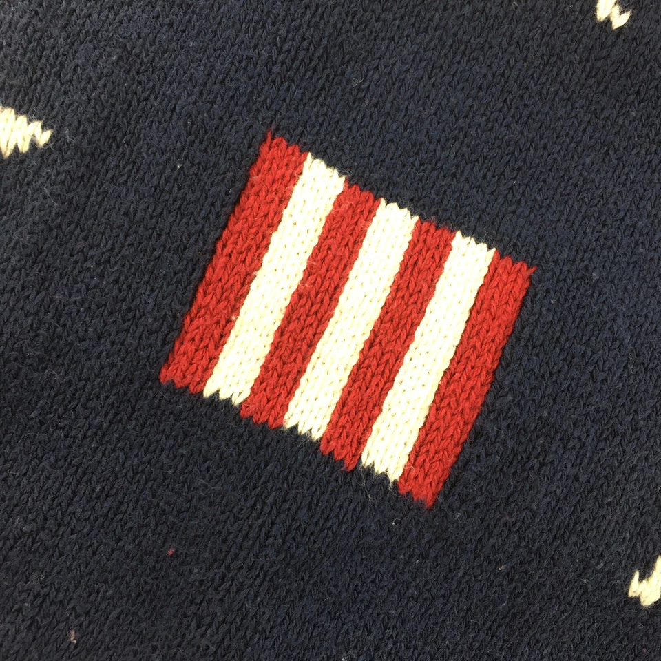 复古 Old Glory 针织圆领套衫毛衣青少年 10/12 蓝色星条 — 第 3/4 张图片