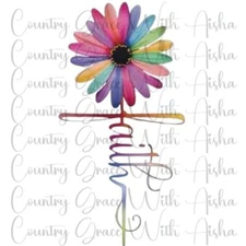 Sublimation Transfer Faith Flower Ready To Press Heat Transfer