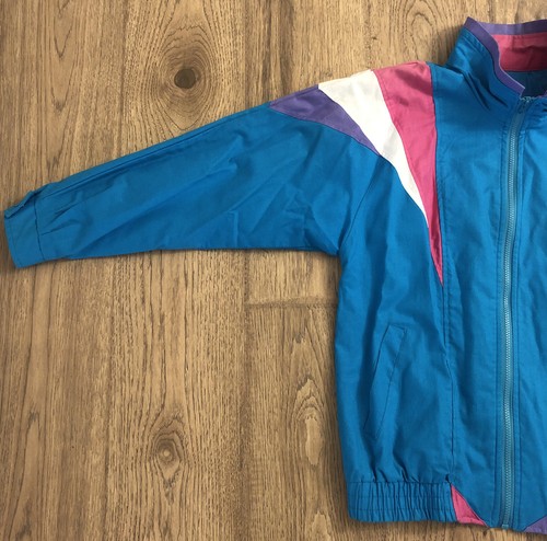 pink and teal windbreaker