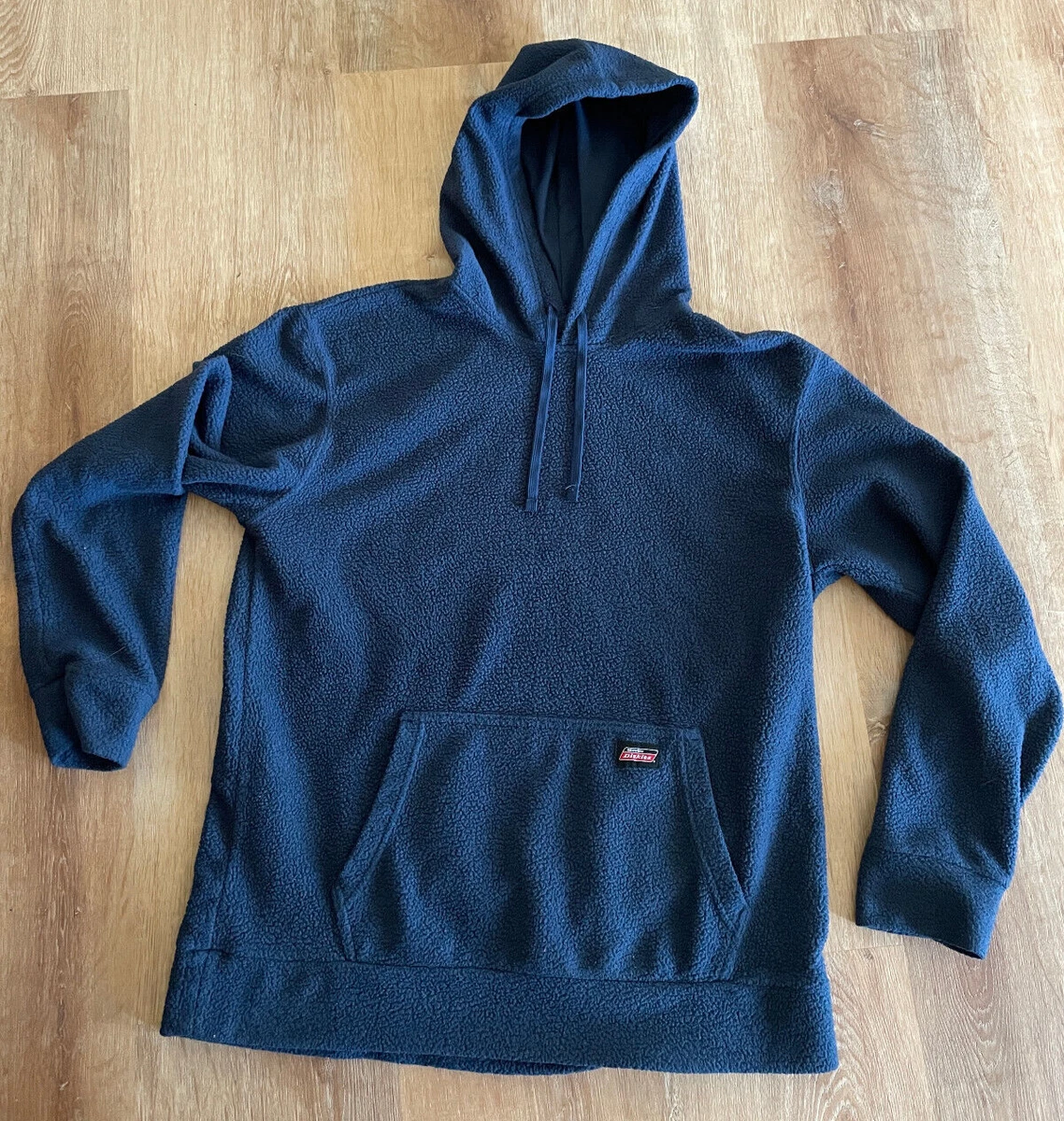 Men s Genuine Dickies Fleece Pullover Hoodie Sweatshirt Navy Blue Size M 38 40