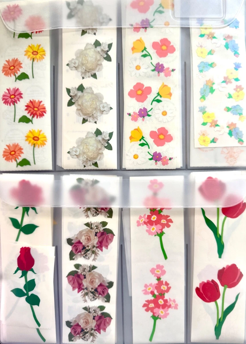 Stickers De Flores Naturales - 12 Láminas Adhesivas De Rosas, Ideales Para Scrapbooking, Laptops, Diarios Y Manualidades