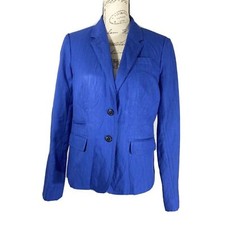 J.Crew Schoolboy Blazer 8 Med Blue Jacket 2 Button Pocket Lined Casual Career