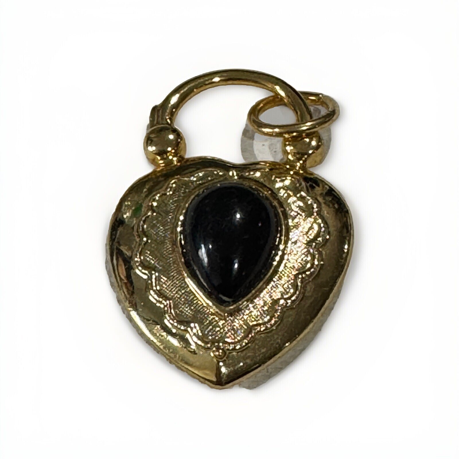VINTAGE  Joan Rivers Large Heart Charm Pendant Gold Tone