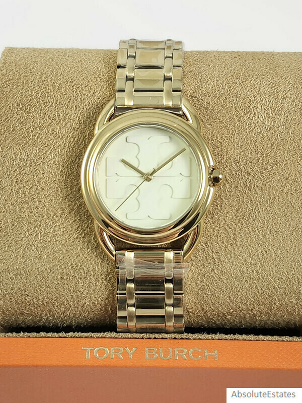 NEW Tory Burch Gold Tone Miller Ladies Watch TBW7220 Logo NIB NWT