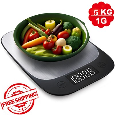 EUROPAPA  Küchenwaage digital  LCD Anzeige 5kg 1g Messung elektronische Waage DE