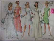 Vtg 60s Simplicity 7528 BRIDAL WEDDING GOWN DRESS Sewing Pattern Woman NOT REPRO