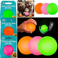 Squeaky Glow in Dark Pet Balls Chase Exercise Bouncy Interactive Dog Toys 6.5cm