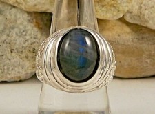 Genuine Malagasy Labradorite Hand Crafted Ring Size 8 TCW 9.65