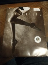 Vassarette Lace Top Sheer Thigh High Stockings Black Medium / Long 9075 NOS