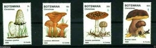 Botswana Sc 321-324 Mushroom Stamps  MNH