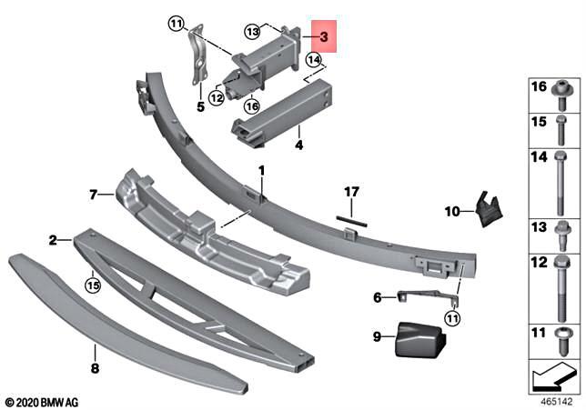 Genuine BMW I I8 I12 I15 Coupe Deformation Element Front Left 