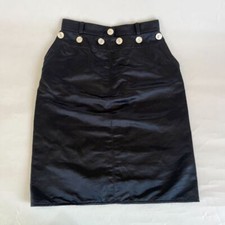 Valentino Garavani Black Vintage Midi Skirt with Buttons