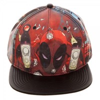 Deadpool Printed Pu Snapback Hat Cap Adjustable Marvel Comics Universe Dead Pool Deadpool Printed Pu Snapback Hat Cap Adjustable Marvel Comics Universe Dead Pool