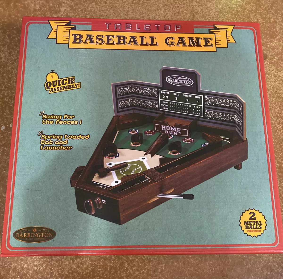 Barrington Wooden Mini Tabletop Pinball Style Baseball Game - for sale  online