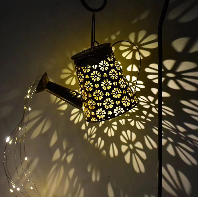 LED Gießkanne Solarlaterne + Akku Laterne Dekolicht Laterne Solarlampe Laterne - Bild 3 von 4