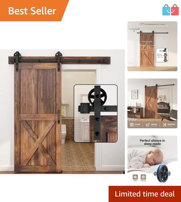 Complete Sliding Barn Door Hardware Kit - Smooth Operation & Easy Installation
