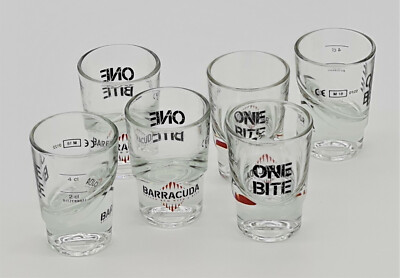 Barracuda Spiced Rum Shot 6er Set ONE BITE Transparent Schnapsglas Club (7229-6)