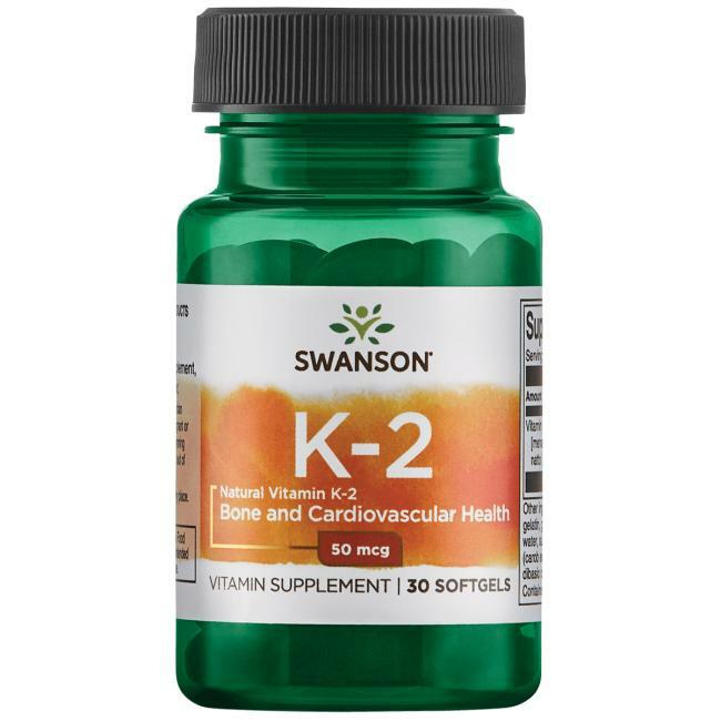 Vitamin K2 Mk7 50mcg Capsules Bone Support 30 Softgels Swanson