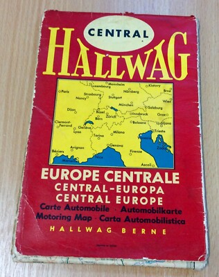 Vintage Hallwag Map Of Central Europe