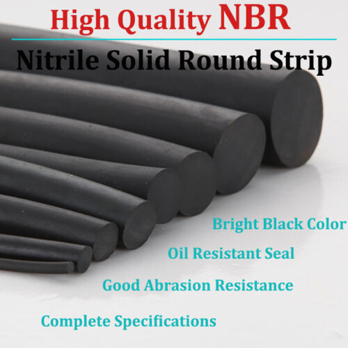 Black O-Shape Oil Seal Gasket Dia 2mm High Quality NBR Solid Nitrile Round Strip - Picture 1 of 6