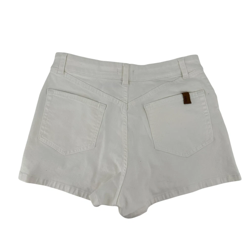 Pantalones Cortos de Jean ROXY Blancos Tiro Alto Para Mujer Talla 28 Cintura Elásticos Denim Informales Boho Foto 4 de 4