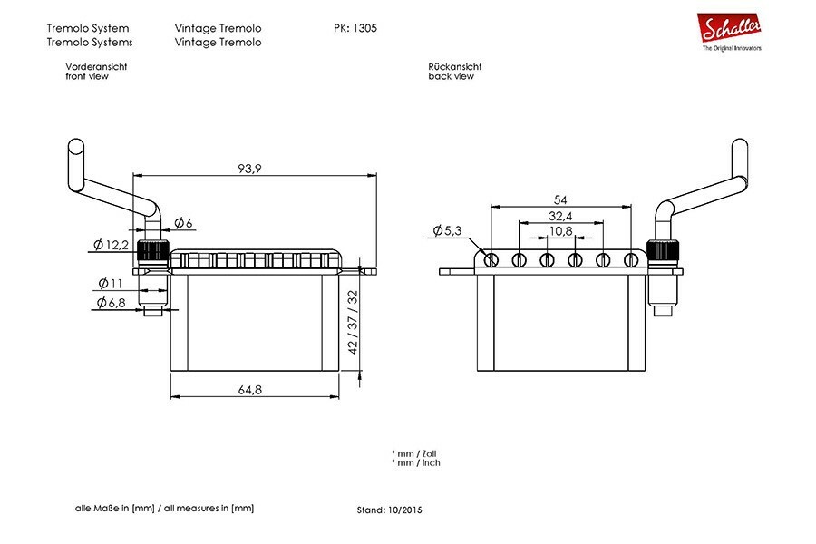 Vega-Trem VT1 Ultra Tremolo A 2 Punti Nero Floyd Rose Per Strat Usato - Foto 4