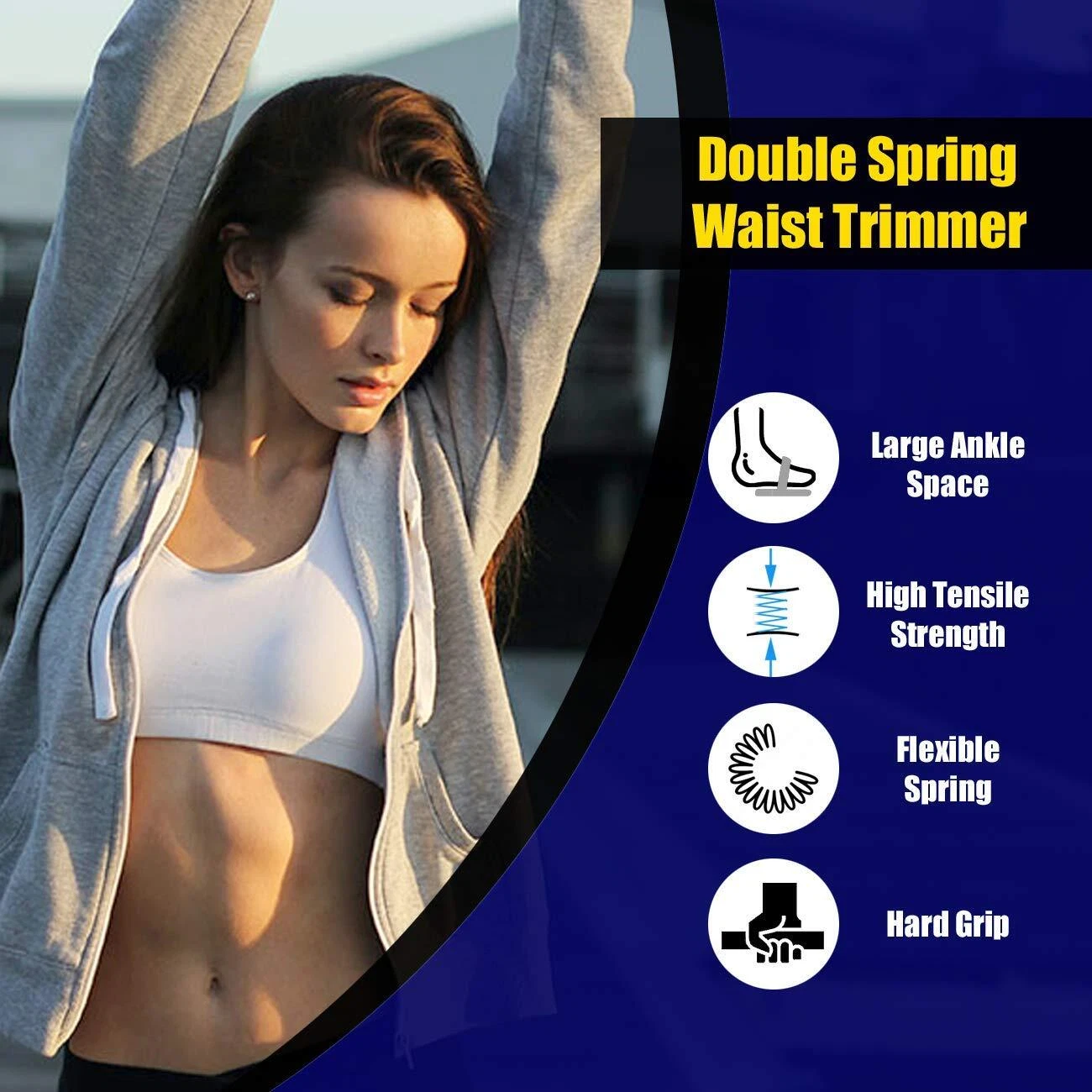 Double Spring Tummy Trimmer, Black (Pack of 1), Black - Picture 5 of 7