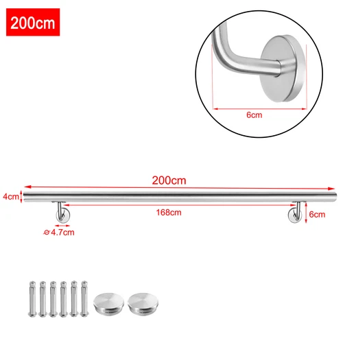 Edelstahl Geländer Wand Handlauf Treppe Haltegriff Balkongeländer Innen & Außen - Bild 19 von 19
