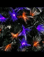4 ft. Halloween Pre Lit Black Tree Decoration with Fiber Optic, LED Lights