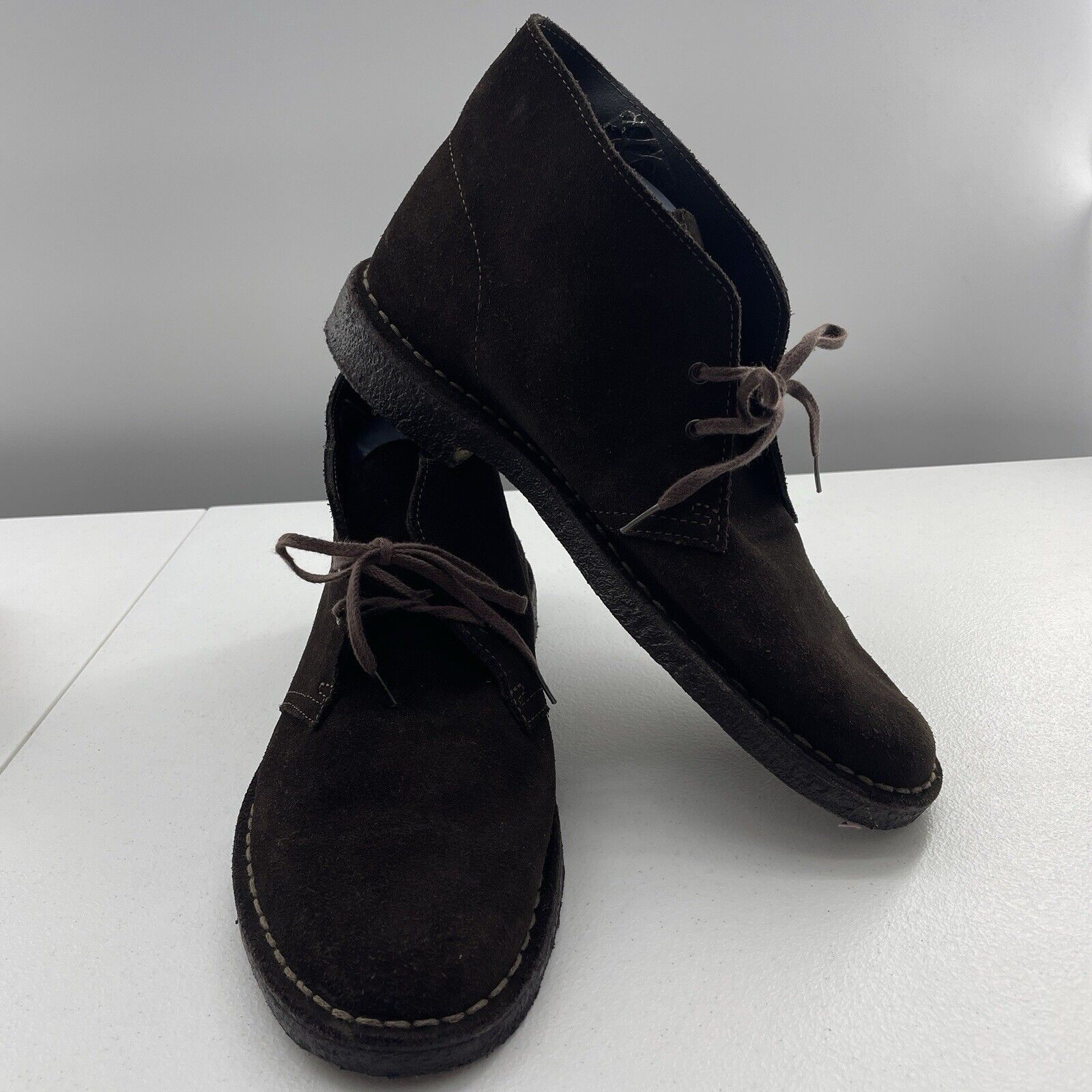 SAOLA Clarks 9.5 Originals Desert Boots uomo marrone pelle scamosciata crepe gomma suola gomma