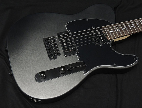 SCHECTER OL-PT-2H-VTR SBKM Telecaster Type Satin Black Metallic Electric Guitar - Picture 3 of 6
